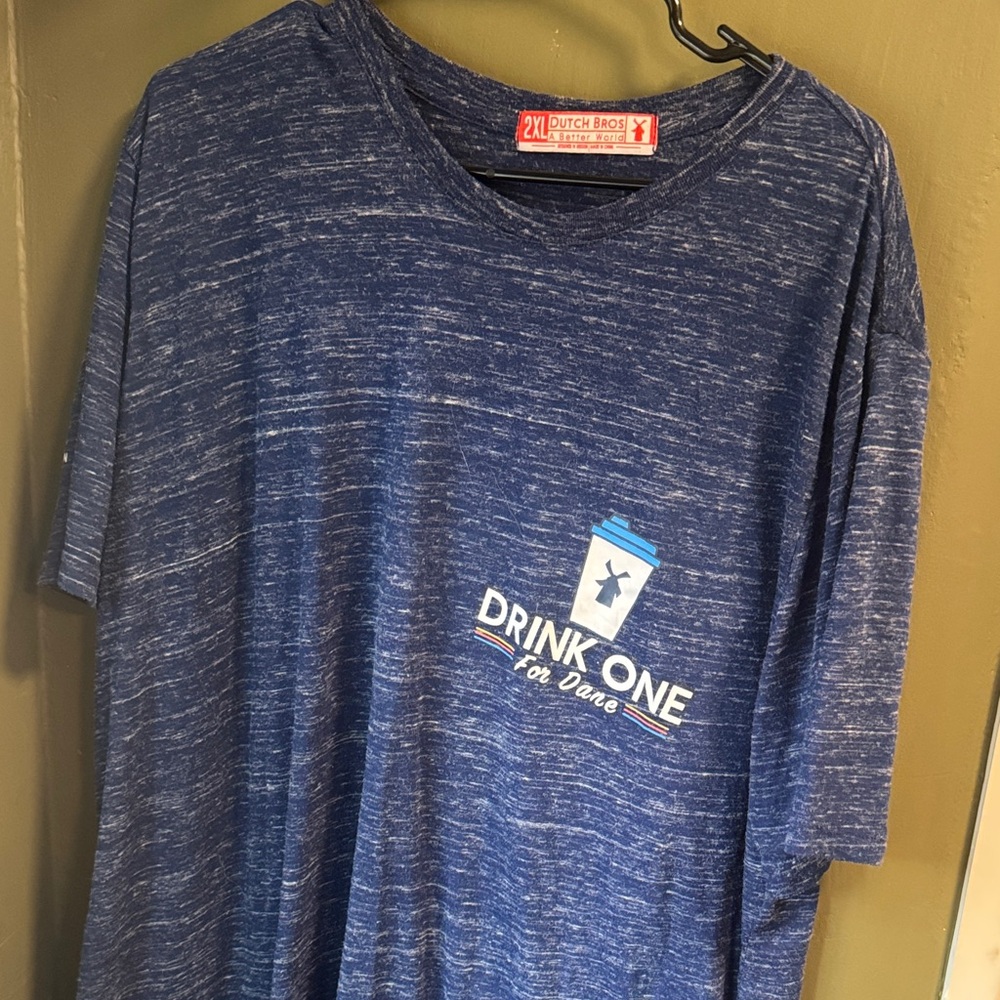 Dutch Bros Heathered Blue Tee with Graphic